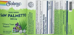 Label for Saw Palmetto 580 mg