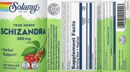 Label for Schizandra 580 mg