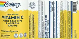 Label for Vitamin C with Rise Hips & Acerola 1000 mg Timed Release