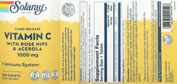 Label for Vitamin C with Rise Hips & Acerola 1000 mg Timed Release