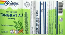 Label for Tongkat Ali 400 mg