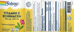 Label for Vitamin C Echinacea 500 mg