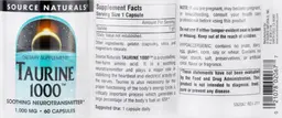Label for Taurine 1000
