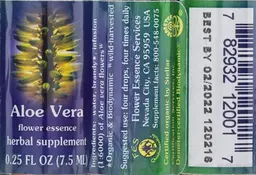 Label for Aloe Vera Flower Essence