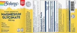 Label for Higher Absorption Magnesium Glycinate 350mg