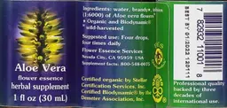 Label for Aloe Vera Flower Essence