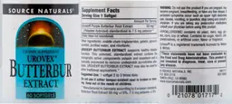 Label for Urovex Butterbur Extract