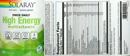 Label for Once Daily High Energy Multivitamin Timed Release