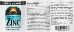 Label for Zinc Amino Acid Chelate 50 mg