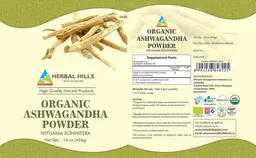 Label for Organic Ashwagandha Powder