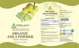 Label for Organic Amla Powder