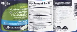 Label for Advanced Glucosamine Chondroitin Double Strength with MSM & Turmeric