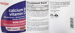 Label for Calcium 600 mg & Vitamin D 20 mcg