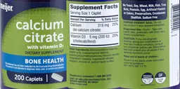 Label for Calcium Citrate with Vitamin D3