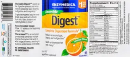 Label for Chewable Digest Orange Flavor