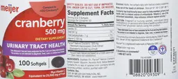 Label for Cranberry 500 mg