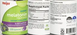 Label for Melatonin 5 mg Gummy Natural Blackberry Flavor