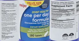 Label for Joint Health One Per Day Formula Glucosamine Hydrochloride 1,500 mg