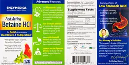 Label for Fast-Acting Betaine HCl