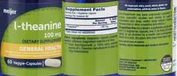 Label for L-Theanine 100 mg