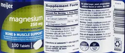 Label for Magnesium 250 mg