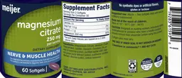 Label for Magnesium Citrate 250 mg