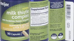 Label for Milk Thistle Complex with Dandelion, Fennel, & Licorice