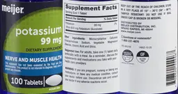 Label for Potassium 99 mg