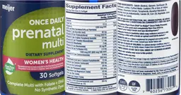 Label for Once Daily Prenatal Multi