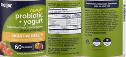 Label for Probiotic + Yogurt Gummy