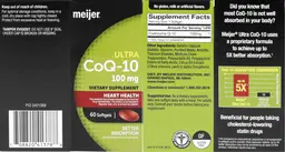 Label for Ultra CoQ-10 100 mg