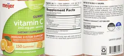 Label for Vitamin C 240 mg Gummy Natural Orange