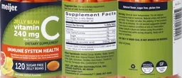 Label for Vitamin C 240 mg Jelly Beans Natural Citrus