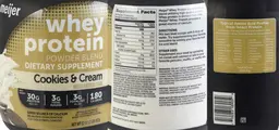 Label for Whey Protein Powder Blend Cookies & Cream