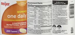 Label for Women's One Daily