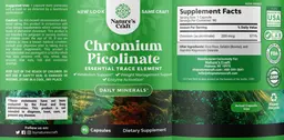 Label for Chromium Picolinate