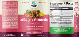 Label for Collagen Gummies Tropical Flavor