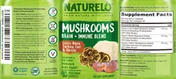 Label for Mushrooms Brain + Immune Blend