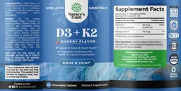 Label for D3 + K2 Cherry Flavor