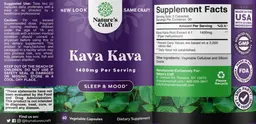 Label for Kava Kava 1400 mg