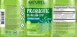 Label for Probiotic 50 Billion CFU