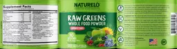 Label for Raw Greens Whole Food Powder Unsweetened