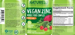 Label for Vegan Zinc Whole Food Complex