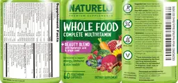Label for Whole Food Complete Multivitamin + Beauty Blend with Hyaluronic Acid & Grape Seed