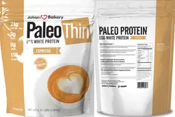 Label for Paleo Thin Egg White Protein 21 g Espresso