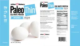Label for Paleo Thin Egg White Protein 24 g Unflavored