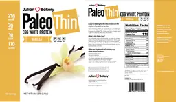Label for Paleo Thin Egg White Protein 21 g Vanilla