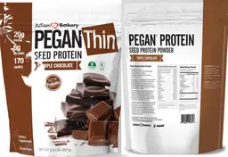 Label for Pegan Thin Seed Protein 20 g Triple Chocolate