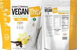 Label for Vegan Thin Pea Protein 20 g Vanilla