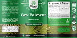 Label for Saw Palmetto 500 mg